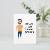 hallo ik ben transgender briefkaart (Staand voorkant)