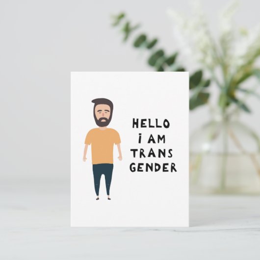 hallo ik ben transgender briefkaart (Staand voorkant)