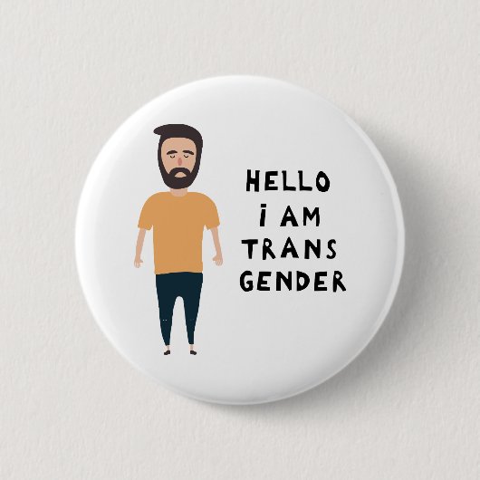hallo ik ben transgender ronde button 5,7 cm (Voorkant)
