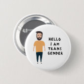 hallo ik ben transgender ronde button 5,7 cm (Voorkant /achterkant)