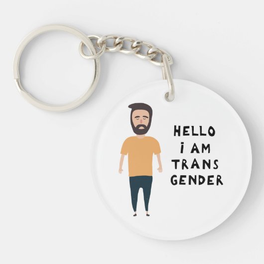 hallo ik ben transgender sleutelhanger (Voorkant)