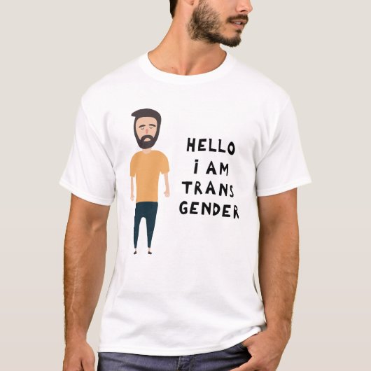 hallo ik ben transgender t-shirt (Voorkant)