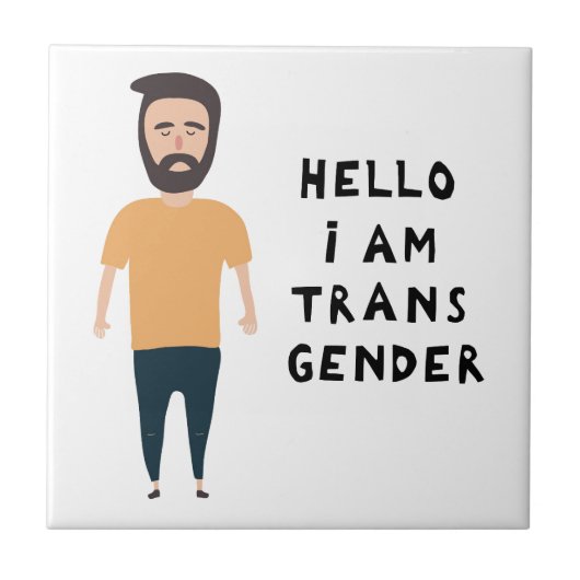 hallo ik ben transgender tegeltje (Voorkant)