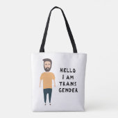 hallo ik ben transgender tote bag (Achterkant)