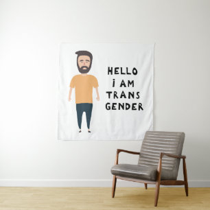 hallo ik ben transgender wandkleed