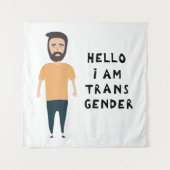 hallo ik ben transgender wandkleed (Voorkant)