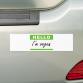 hallo ik ben Vegan Bumpersticker (Op auto)