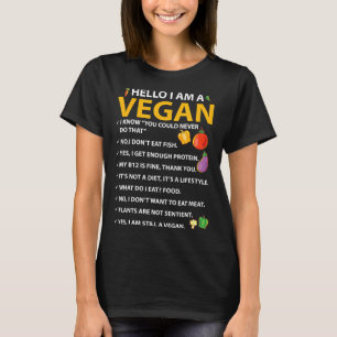 Hallo Ik ben veganistisch Plant met plantaardige v T-shirt