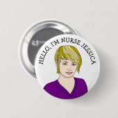 hallo, ik ben verpleegster Add Name Button (Voorkant /achterkant)