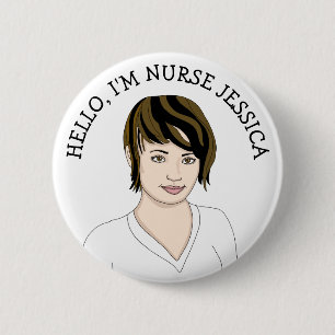Hallo, ik ben Verpleegster Voeg naam toe Ronde Button 5,7 Cm
