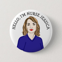 Hallo, ik ben Verpleegster Voeg naam toe  Ronde Button 5,7 Cm