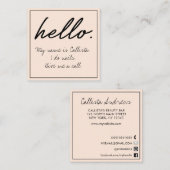 Hallo Ik citeer moderne blush roze typografie Vierkante Visitekaartje (Voorkant / Achterkant)