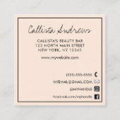 Hallo Ik citeer moderne blush roze typografie Vierkante Visitekaartje (Achterkant)