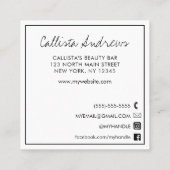 Hallo Ik citeer moderne zwart-wit typografie Vierkante Visitekaartje (Achterkant)