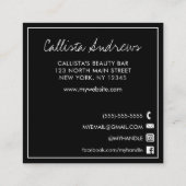 Hallo Ik citeer moderne zwart-wit typografie Vierkante Visitekaartje (Achterkant)