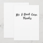 Hallo, ik geef geen Bedankt om. (Voorkant / Achterkant)