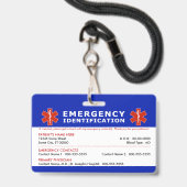 HALLO ik heb alzheimer noodinformatie Badge (Achterkant met lanyard)