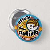 "Hallo! Ik heb een autisme knop (boy2) Ronde Button 5,7 Cm (Voorkant /achterkant)