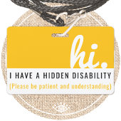 Hallo ik heb een verborgen medische handicap ID PV Badge
