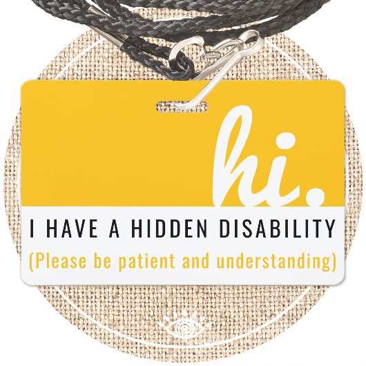 Hallo ik heb een verborgen medische handicap ID PV Badge
