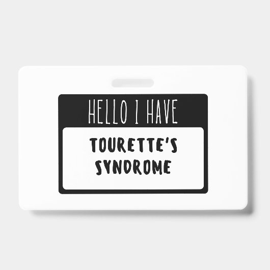 hallo ik heb het syndroom van Tourette Badge (Voorkant)