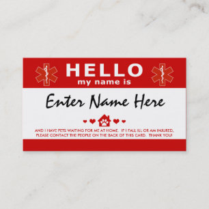 hallo ik heb huisdieren die op me wachten visitekaartje