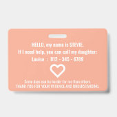 hallo ik heb multiple sclerose geduld pvc badge (Achterkant)