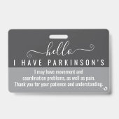 hallo ik heb PARKINSON identiteitskaart Badge (Voorzijde)
