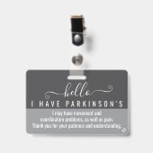 hallo ik heb PARKINSON identiteitskaart Badge (Voorzijde met clip)