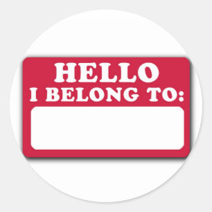 hallo, ik hoor bij... ronde sticker