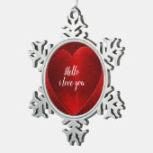 hallo ik hou van je tin sneeuwvlok ornament (Rechts)