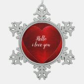 hallo ik hou van je tin sneeuwvlok ornament (Voorkant)