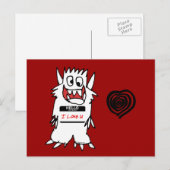 hallo, ik hou van U Monster Briefkaart (Voorkant / Achterkant)