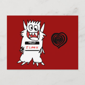 hallo, ik hou van U Monster Briefkaart