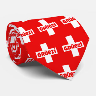 hallo ik Zwitserse Funny Zwitserland Gruezi Stropdas
