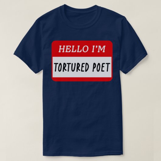 hallo Im een gemartelde dichter T-shirt (Design voorkant)