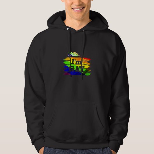 hallo Im Gay Gay Pride Mijn vriend is LGBT-Q Hoodie (Voorkant)