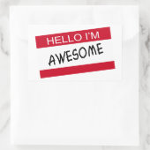 hallo Im Geweldige Rechthoekige Sticker (Tas)