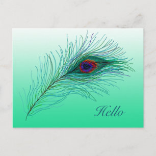 hallo, in aanraking blijven met Peacock Feathers Briefkaart