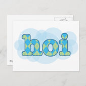 hallo in de nederlandse hoi met argyle - patroon briefkaart (Voorkant / Achterkant)