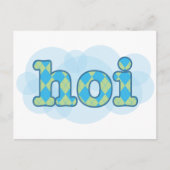 hallo in de nederlandse hoi met argyle - patroon briefkaart (Voorkant)
