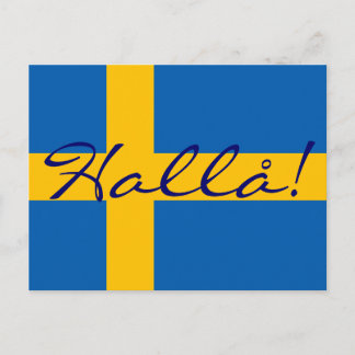 hallo in de Zweedse Hallå! Zweeds Briefkaart