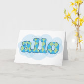 Hallo In het Frans allo in argyle patroon Kaart (Gele Bloem)