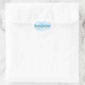 Hallo in het Frans bonjour met argyle patroon Hart Sticker (Tas)