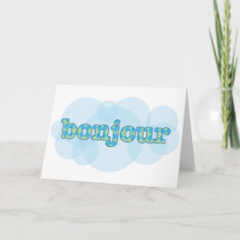 Hallo in het Frans bonjour met argyle patroon Kaart