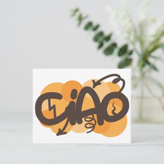 hallo in het Italiaans Briefkaart (Staand voorkant)