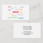 hallo in veel talen Kleurrijk Personaliseren Visitekaartje (Voorkant / Achterkant)