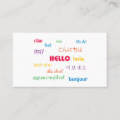 hallo in veel talen Kleurrijk Personaliseren Visitekaartje (Voorkant)