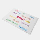 Hallo In veel talen kleurrijk wit Deurmat (Schuin)