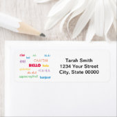 Hallo in vele talen personaliseer retouradres etiket (Insitu)